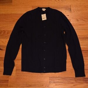 Brand New J. Crew Black Cotton Cardigan Size Small